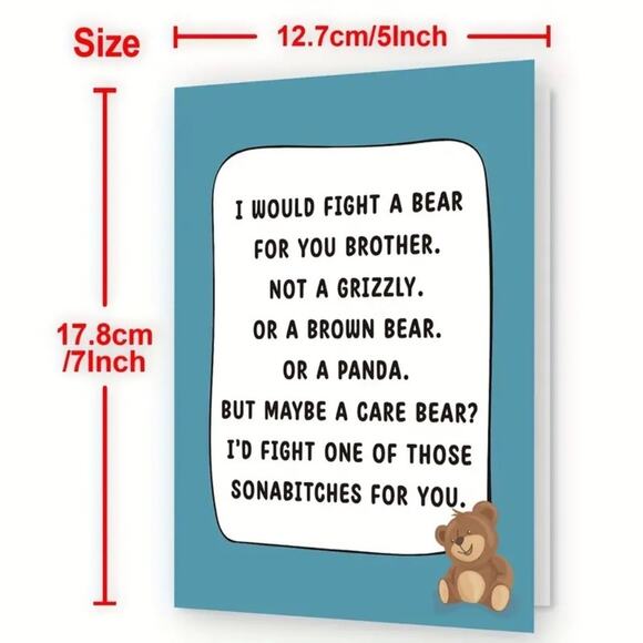 Care Bears Birthday, Adult, Brother - 5" x 7" - Picture 5 of 5